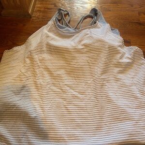 Crown & Ivy Blue and White Striped Top